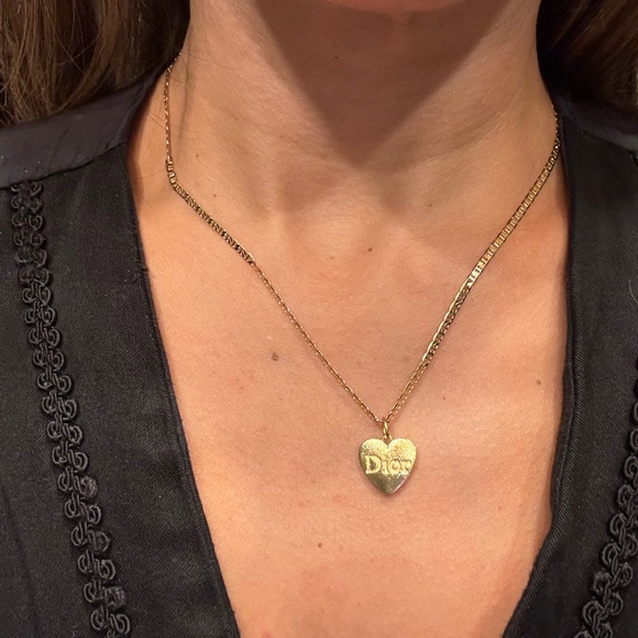 Dior Gold Heart Necklace (Upcycled Charm) - Picture 1 of 3
